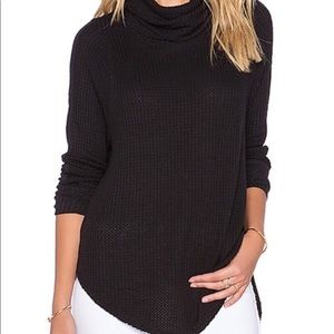 Free People Cowl Neck Waffle Top